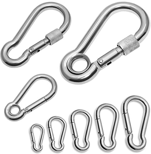 Soul-Cats Karabinerhaken Schraubverbinder Karabiner Edelstahl V4A Rostfrei, Größe: 40 mm