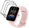 KELOLIN [3 Piezas] Protector Pantalla para Amazfit Bip 3 / Bip 3 Pro, 3D Curved, Cobertura total, Antiarañazos (Negro) Protector de pantalla suave HD compatible con Amazfit Bip 3 / Bip 3 Pro
