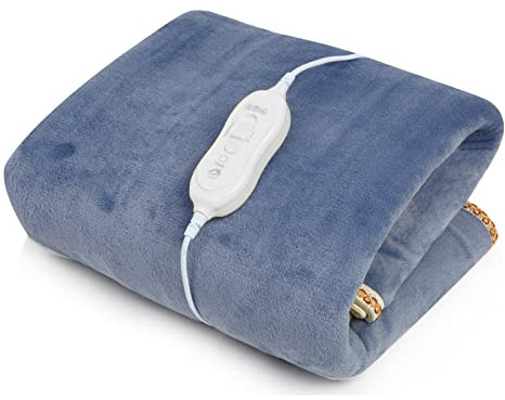 SXCDD Elektrische blaue beheizte Decke Hohe niedrige Temperatur Aus 3 Wärmeeinstellungen Heizdecke Bett Flanell Schöne Decke 180 * 90cm