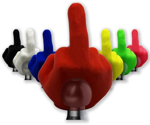 R-Satz Shop Kugelschutzkappe für Anhängerkupplungen - Hand - Mittelfinger - Abdeckkappe für Kupplungen - AHK Kappe Lustig Abdeckung (Rot)