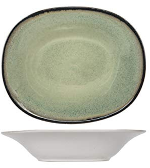 Cosy & Trendy Plato Hueco Oval Fez Green-17,5 X 21,5 Cm-Juego de 6