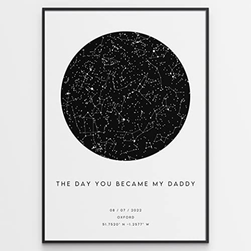 The Day You Became My Daddy Star Map Print - Father's Day Gift - First Fathers Day Gift