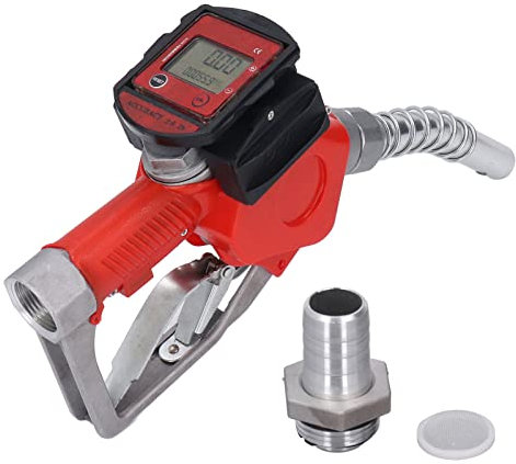 Automatic Fuel Nozzle, 1in BSP Aluminum Alloy Digital Flow Meter for Diesel & Petrol