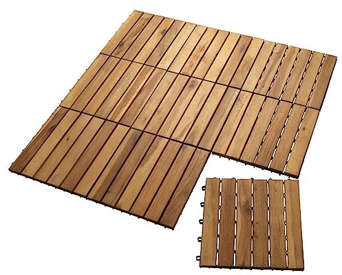 BURI 12m Holzfliesen geölt 30x30 Akazienholz Akazie Holz Fliesen Terrassenfliesen Garten