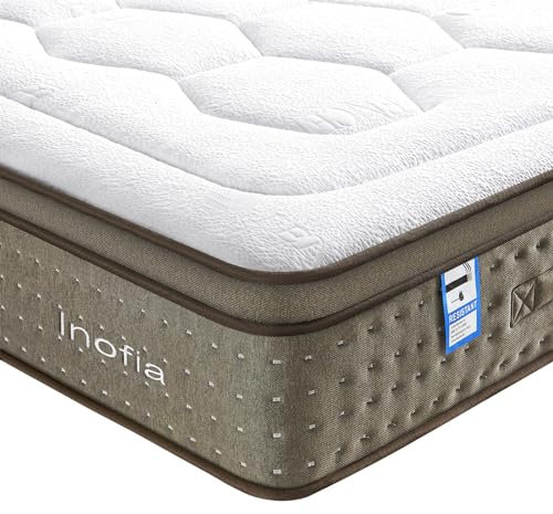 Inofia Double Mattress,12 Inch Memory Foam Mattress with Stellar Pocket Sprung, Double Bed with Tencel Fabric,OEKO-TEX Certified,The Imperial Collection(135×190×30cm)