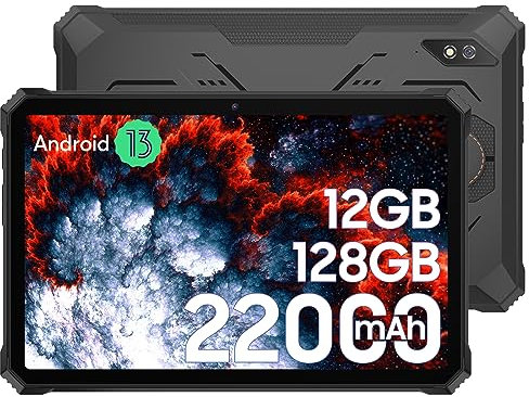 Blackview Outdoor Tablet Active 8, 12(6+6)GB RAM+128GB ROM, 2.4K FHD+ 22000mAh Tablets Rugerizada, Android 13 Octa-Core Tableta 10.36 Pulgadas,16MP+13MP/Dual 4G LTE+5G WiFi/OTG/IP68/IP69K, con Stylus