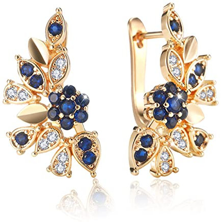 Richapex ohrringe gold damen, ohrstecker goldene, rosegold schmuck, ohrringes gold creolen,jahrestag geschenk für sie, geburtstagsgeschenk für frauen(blau)