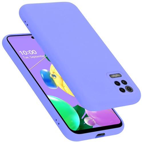 Cadorabo Hülle kompatibel mit LG K52 / K62 / Q52 Hülle Silikon Handyhülle für K52 / K62 / Q52 Case aus flüssigem Silikon- Kratzfeste und stoßfeste dünne TPU Schutzhülle - Liquid HELL LILA