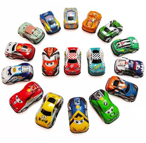 BECILES 15 Stück Stunt Spielzeugauto Legierung, Kleine Spielzeugautos Spielzeugautos Set Zurückziehen Spielzeugautos Metall,Mini Spielzeug Autos für das Lernspiel von Kleinkindern Jungen und Mädchen