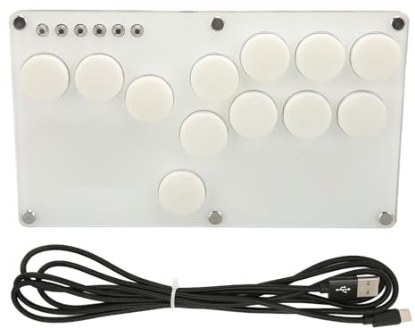 Fockety Fight Stick, Fight Game Controller Joystick mit USB-Anschluss, Hot Swap Mechanical Switch Stick, Controller Box für PS3 für Switch PC für SteamDeck, für