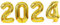 D2D |Silvester 2024 Ballons XXL in Gold - Größe: 100 cm - Folienballons - Zahlenballon - Neujahres Party - Helium Ballons