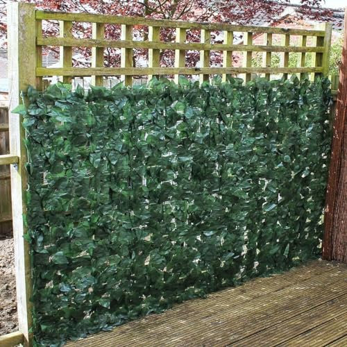 Artificial Ivy Fence Screen 1x3M, Fence Screening Trellis with Artificial Leaves Privacy Trellis Roll for Balcony Outdoor Garden Wall Mat Decoration (1Set(1x3M))