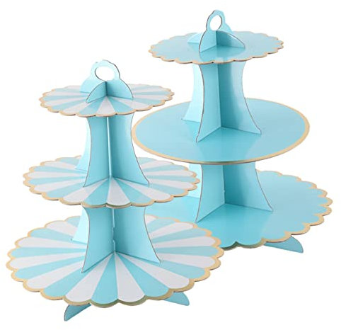 MAGICLULU 2st Kuchenständer Mit Drei Ebenen 1. Geburtstag Klein Macaron-etagenständer Tasse Tortenständer Macaron-ständer Aus Pappe Buzz Lightyear Partyzubehör Nachtisch Papier Bronzieren