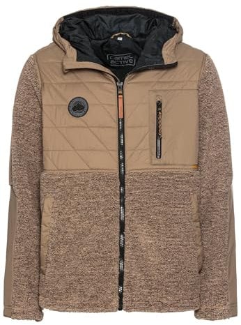 camel active Herren Teddyjacke im Materialmix Braun, menswear-52
