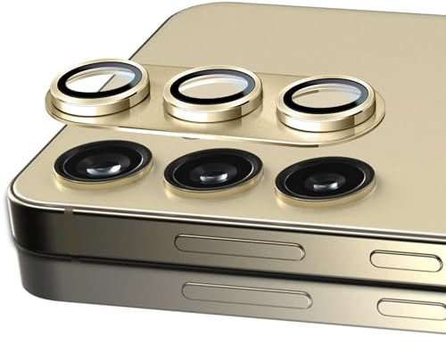 PaceBid Camera Lens Protector for Samsung Galaxy S24 Plus [Scratch Resistant] [HD] [Ultra Thin] [No Bubbles] Tempered Glass Back Camera Protection for Samsung Galaxy S24 Plus - Gold
