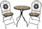 Wohnando 3tlg. Bistroset Balkonset Gartenmöbel klappbar mit Mosaik Bistrotisch mit 2 Stühlen, Metall, Balkon-Set Terrasse, Balkon, Casper