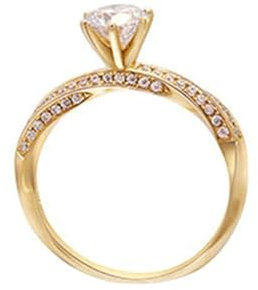 Stfery Ehering Damen Gold 585 Einzeln Ring für Damen 0.5ct Rund Geschaffener Diamant Ehering Damen