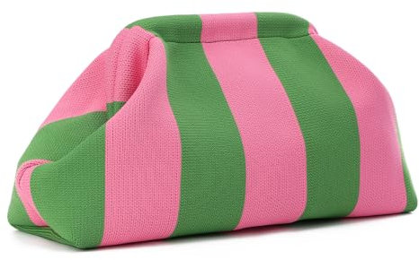 SUKUTU Pochette con gnocchi per donna Borse intrecciate all'uncinetto Pochette con gnocchi Borsa per il tempo libero con borsa a nuvola con volant