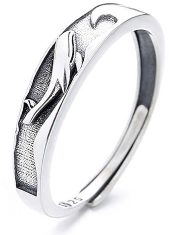 Lllunimon 925 Sterling Silber Wal Ring für Frauen Männer Verstellbare Band Ringe Versprechen Ring Jubiläum Ring Schmuck Geschenke
