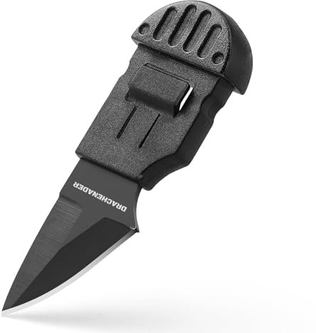 Viojrlly Petit Couteau Outdoor Couteau Fixe avec Poche Clip Cadeau, Couteau de Ceinture pour L'ExtéRieur pour Couples Porte Clef PersonnaliséE pour PassionnéS D'ActivitéS de Plein Air Noir Complet