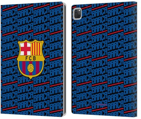 Head Case Designs Offizielle FC Barcelona Barca Wappen Muster Leder-Wallet-Hülle Kompatibel mit Apple iPad Pro 13 M4 2024