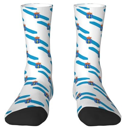 Oudrspo Calcetines unisex de la bandera de Galicia Calcetines clásicos de media pantorrilla para deportes al aire libre Running Calcetines casuales