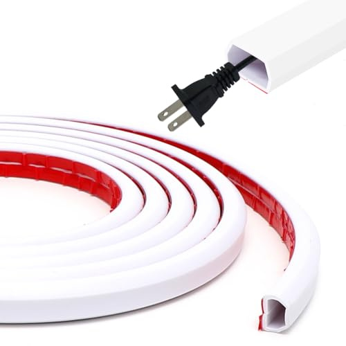 3Meter Kabelkanal Weiß Selbstklebend Mini,Flexibler Silikon Halbrund Kabelkanäle,Kabelabdeckung Cable Hider,Kabelschacht zum Verstecken für 1 Kabel zum Verstecken von Stromkabeln zu Hause oder im Büro