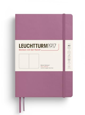 LEUCHTTURM1917 372184 Notizbuch Medium A5, Hardcover Schreibbuch, 251 nummerierte Seiten, Dusty Rose, blanko