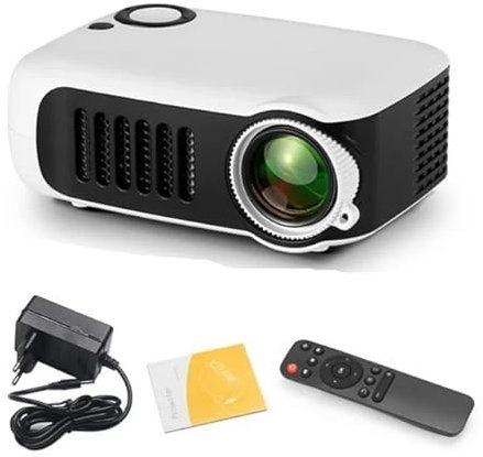 Mini Projecteur Portable 3D Vidéoprojecteurs LED Cinéma Théâtre Jeu Laser Projecteur Smart TV Box 1080P 4K Via Port HD(White)