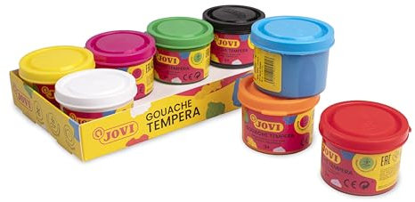 Jovi - Témpera líquida, pinturas para niños botes, 8 botes de temperas de 35ml, colores primarios, Lavables, temperas escolares, pintura manualidades (P508)