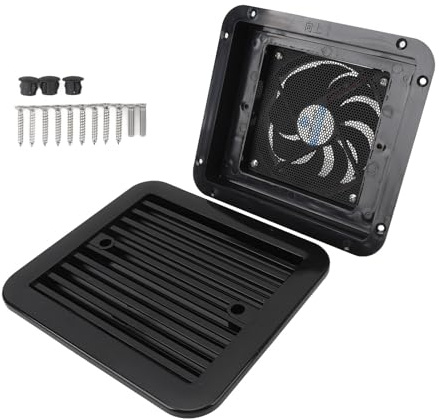 Glomora Ventilador de ventilación lateral para caravana,Fan de Ventilación Lateral de Rv,ventilador de ventilación de aire silencioso de 24 V para Autocaravana Remolque Camper (Negro)