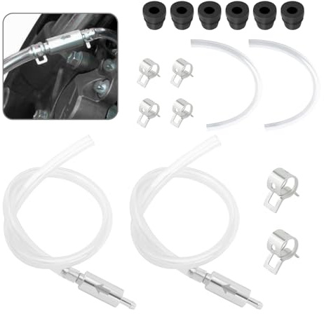 OFBAND 2Set Brake Bleeder Kit,Brake Fluid Bleeder Kit Includes 4PCS Brake Bleeder Hose,2PCS One Way Check Valve,Universal Break Bleeder Kit Car Accessories for Car Motorbike Bike