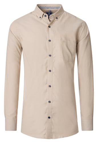 Redmond Freizeithemd Uni Comfort Fit Beige M