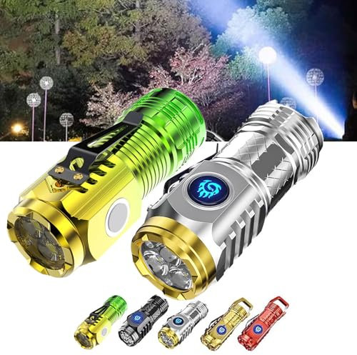 German Three-Eyed Monster Mini Flash Super Power Flashlight, Thumb Sized Flashlight from Germany, 3 Eyed Mini Monster Flashlight, High Lumen Rechargeable Waterproof Pocket Flashlight (2pcs-A)