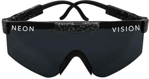 NeonVision - Premium Sportbrille Sonnenbrille Verspiegelt UV-Schutz 400 Damen & Herren Outdoor Sport-Brille ideal als Fahrradbrille, Laufbrille, Skibrille, Wanderbrille (leicht & stabil, NightPulse)