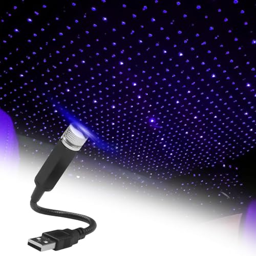 1PC Blau USB Sternenprojektor Einstellbare Romantische Sternenhimmel Projektor Tragbare Atmosphäre Dekorative Auto Dachlicht für Verschiedene Anlässe Werkzeuge und Heimwerker Wandleuchte