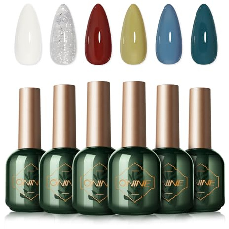 ONINE 3-Free Gel Nail Polish Collection,10g x 6pcs, UV/LED Gel No Hema & TPO & Di-Hema,Long Wearing Without Pungent Odor, Nail Beauty Manicure for Professional, Salon & Home Use & Gift