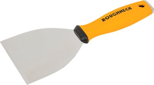 Roughneck Heavy Duty Joint Knife 100mm (4) – Stainless Spring Steel Blade, Precision Hollow Ground Edge, Controlled Flex Performance, Hammer End, Soft Grip Handle for Drywall, Plaster & Finishing