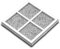 vhbw 1x Air Filter compatible with LG LFX31925SB, LFX31925ST, LFX31925SW, LFX31935ST, LFX31945ST, LFX31995ST Fridge - Activated Carbon