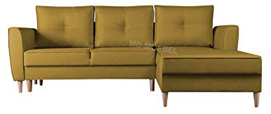 mb-moebel Ecksofa mit Schlaffunktion Eckcouch mit zwei Bettkasten Sofa Couch Wohnlandschaft L-Form Polsterecke THEO (Malmo 41, Ecksofa Rechts)