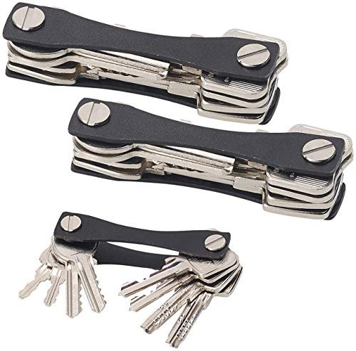 PEARL Key Organizer: 2er-Set Schlüssel-Organizer für je bis zu 24 Schlüssel, aus Aluminium (Schluessel-Organizer, Schlüssel Organisator, Schlüsselanhänger)