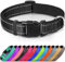 Joytale Halsband Hund, Gepolstertes Hundehalsband Breit aus Neopren Nylon Hundehalsband Verstellbar für Kleine Hunde, Weich und Reflektierend Hundehalsbänder, S, Schwarz
