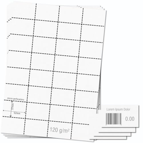 OfficeGear Regalkanten-Barcode-Etiketten, 32-fach [25 Blatt – 800 Stück] – 37 × 52 mm – Bedruckbare A4-Karten, 120 g/m², mikroperforiert, ohne Kleber – inkl. Designvorlage