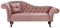 Beliani Chaiselongue Samt rosa Links gesteppt mit Kissen Chesterfield-Stil Lattes