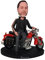 mydedor Individuelle Wackelkopf-Figur, personalisierbar, Motorradfahrer-Puppe, Geschenke für Vater, Freund, Ehemann, Chef, Büro, Kollegen, exquisite Details, Sammlerstück, handgefertigte Skulptur für