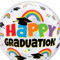 Qualatex 24896 Happy Graduation Caps & Rainbows 55,9 cm einzelner Luftballon, 41 x 41 cm