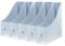 Fayemint 5 Stück Stehsammler, Stehsammler Weiß, Zeitschriftensammler aus Kunststoff, für Schreibtisch, Archiv und Aufbewahrung (Transparent)