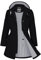 ATLASLAVA Veste de pluie imperméable à capuche pour femme avec doublure respirante, Noir , XXL