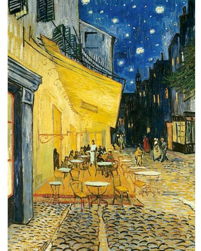 Ravensburger Puzzle dla dorosłych 2D: 1000 elementów Art Collection - Taras kawiarni w nocy, Nowy Design