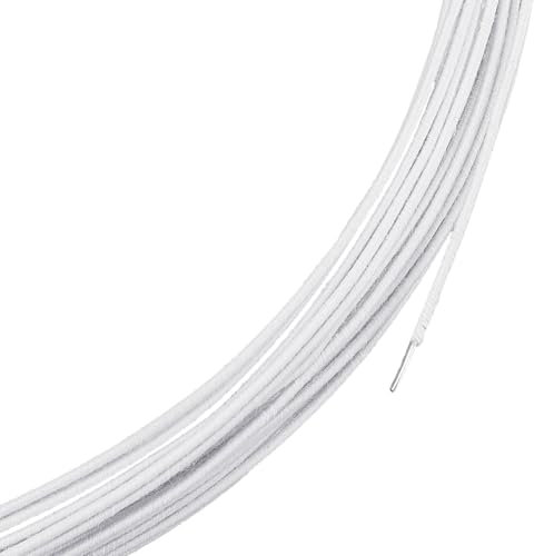 BENECREAT filo di ferro modellabile bianco da 20 m, filo rivestito in cotone per fioristi, artigianato, cucito, accessori per la produzione di tese, diametro: 1,5 mm
